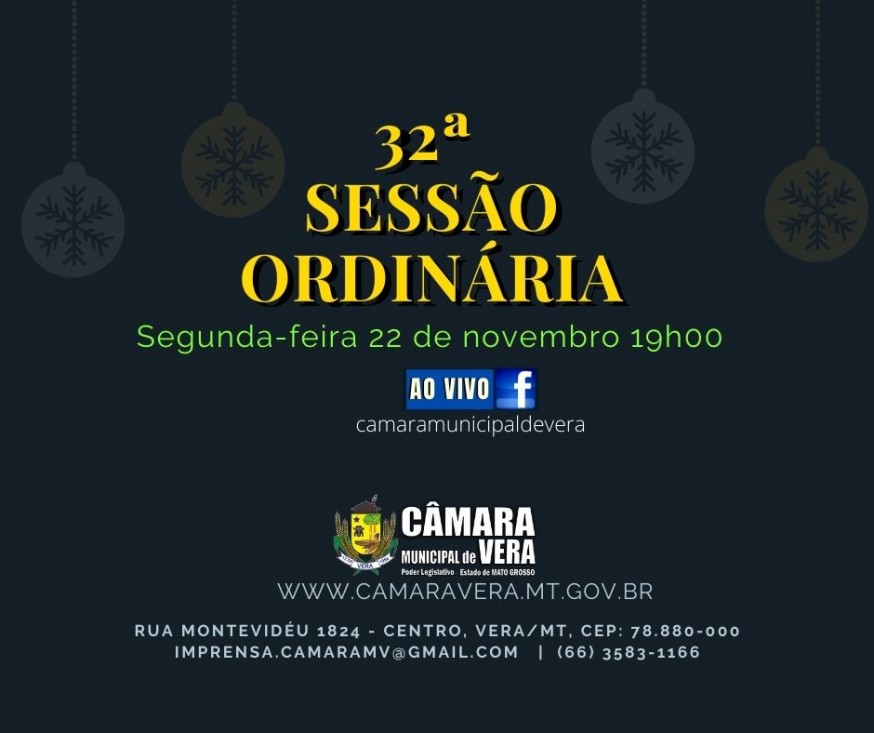 19/11/2021 08:41:00 PAUTA DA 32ª SESSÃO ORDINÁRIA DE 2021