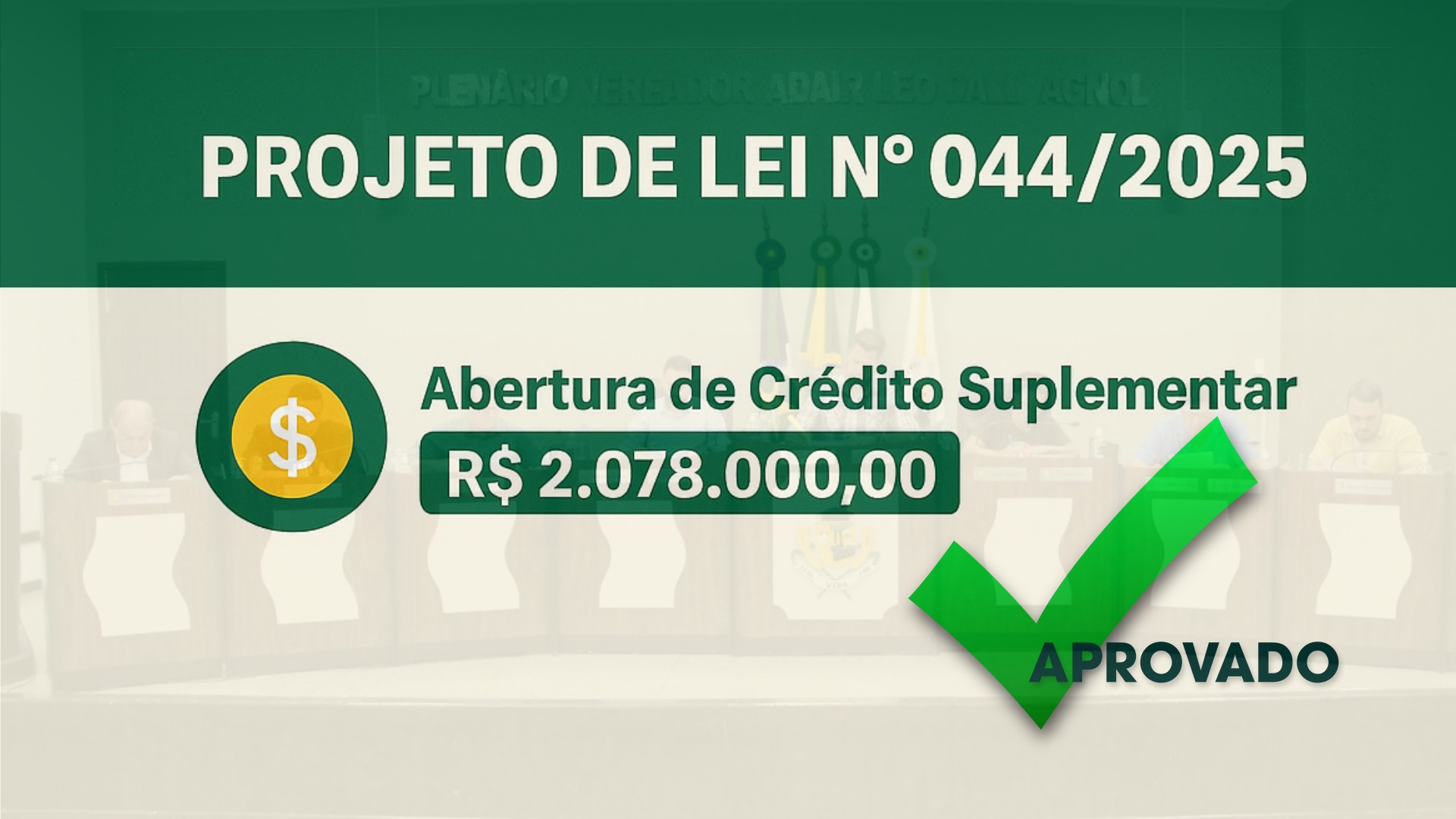 Parlamentares aprovam crédito suplementar de R$ 2 milhões para educação, cultura e obras