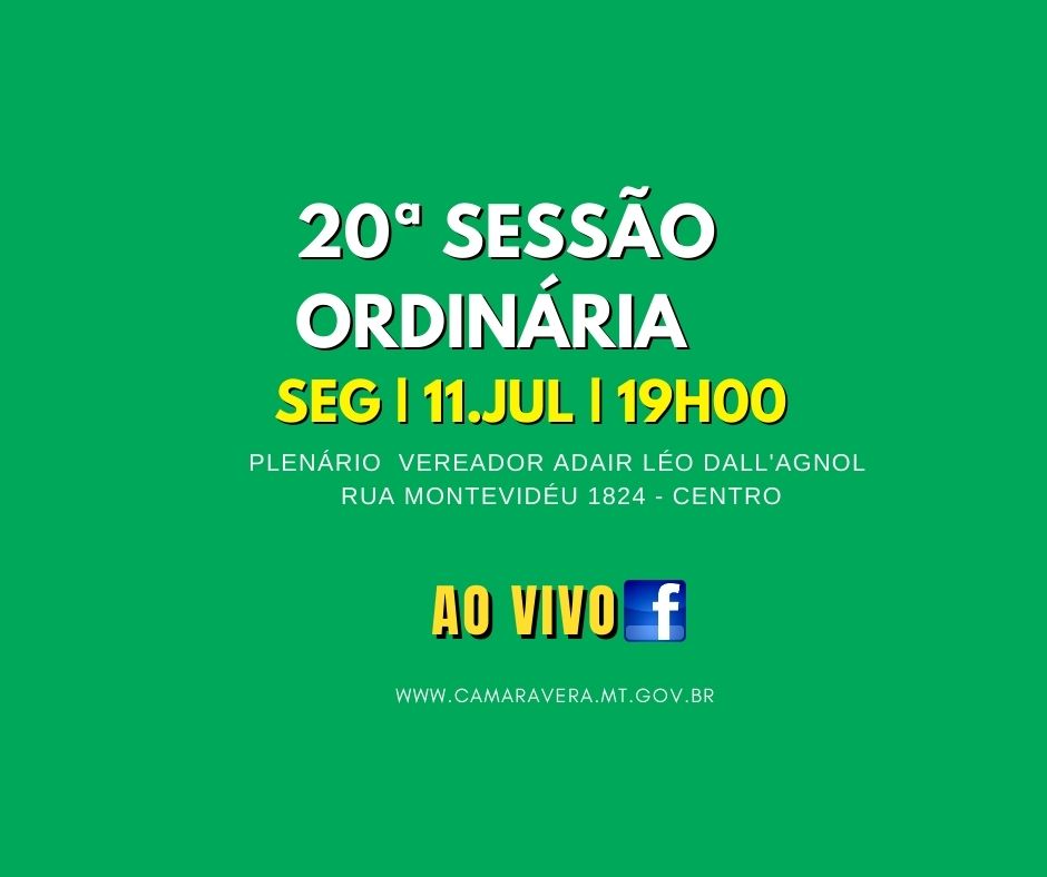 PAUTA DA 20ª SESSÃO ORDINÁRIA DE 2022