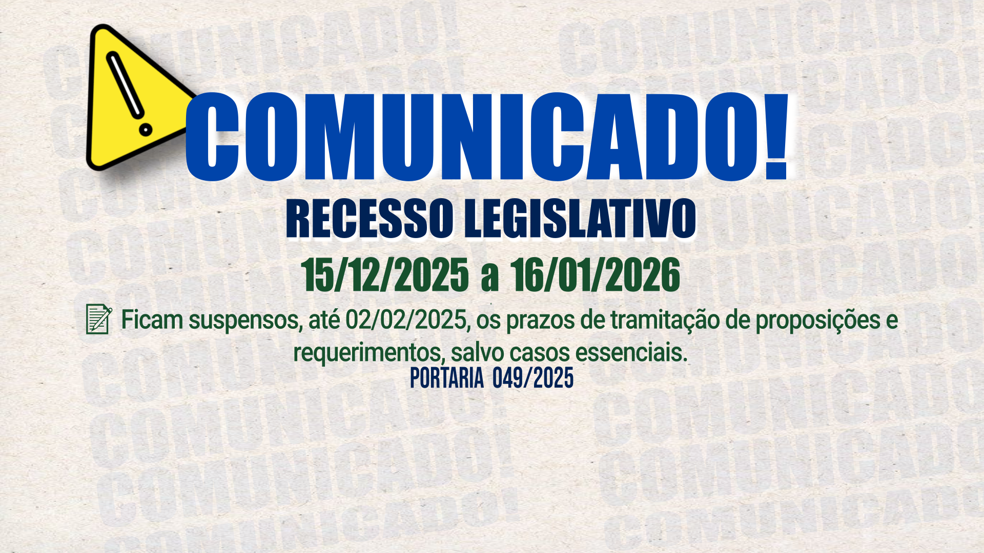 RECESSO LEGISLATIVO